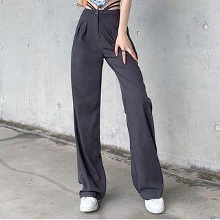Strappy High Waist Straight Leg Pants