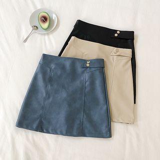 Pu Leather A-line Dress