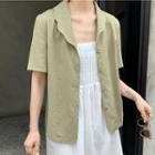 Lettuce Edge Open-placket Button Shirt