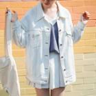 Stitch Detail Long Denim Jacket