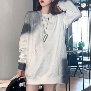 Tie Dye Sweatshirt Tie Dyed - White & Gray - One Size