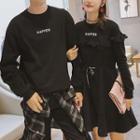 Lettering Couple Matching Pullover / A-line Dress