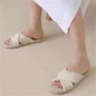 Cross-strap Fringed Slide Sandals