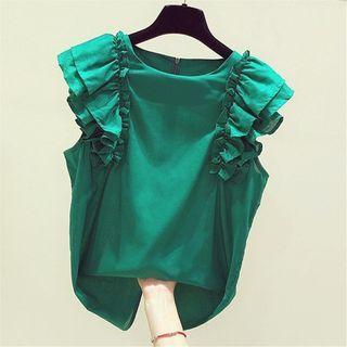 Ruffle Tank Top Green - One Size