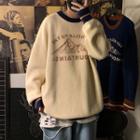 Mountain Print Contrast Trim Sweater