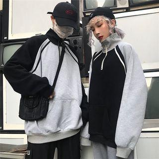 Couple Matching Raglan Mock-neck Long-sleeve Sweatshirt