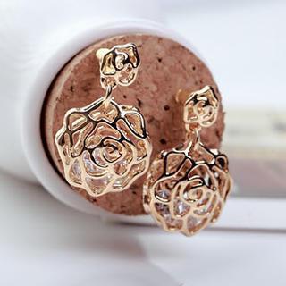 Rose Rhinestone Earrings