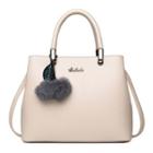 Pompom-accent Tote