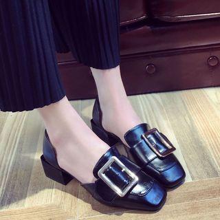 Buckled Dorsay Chunky Heel Loafers