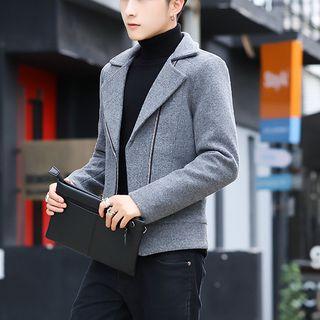 Notch Lapel Zip Knit Jacket