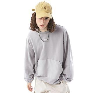 Lettering Drawcord Pullover