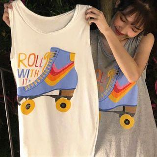 Picture Printed Crewneck Tank Top