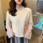 Flared-cuff Lace Top / Short-sleeve Sweater