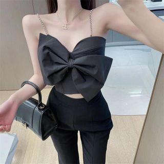 Crop Camisole Top / High Waist Bootcut Pants