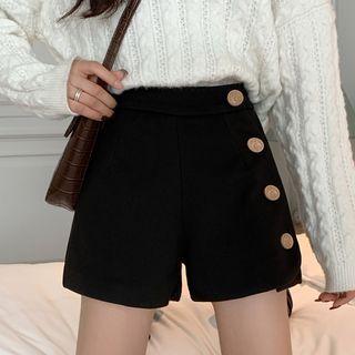Button-up Woolen Shorts