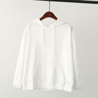 Contrast Trim Hoodie White - S