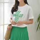 Roundneck Letter Printed T-shirt In 4 Colors