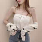 Tie Accent Knit Tube Top