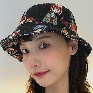 Print Bucket Hat Black - One Size