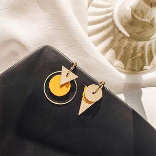 Geometry Mismatch Earring 925 Sterling Silver - Gold - One Size