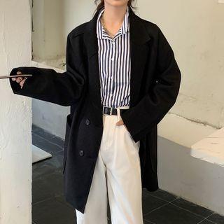 Oversized Plain Long-sleeve Blazer