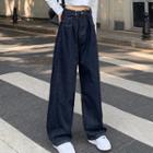High-waist Adjustable Wide-leg Jeans