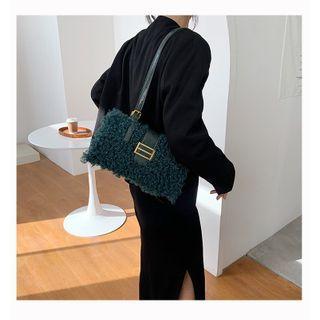 Fleece Metal-accent Shoulder Bag