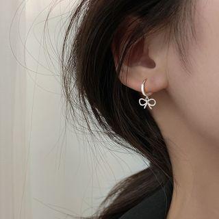Bow Hoop Earring Hoop Earring - 1 Pair - Silver - One Size
