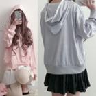 Frill Trim Long-sleeve Hoodie