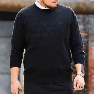 Mock Two-piece Letter Sweater