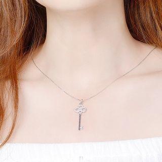 925 Sterling Silver Key Pendant Necklace As Shown In Figure - One Size