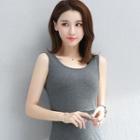 Plain Midi Sheath Tank Dress