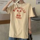 Short-sleeve Racket Print T-shirt