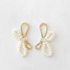 Faux Pearl Bow Drop Earring 1 Pair - Bow - One Size