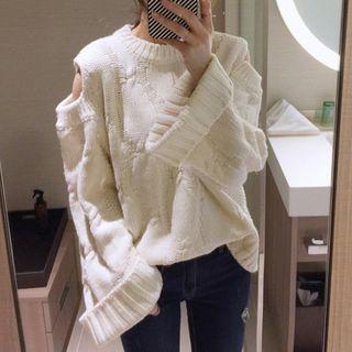 Cold Shoulder Chunky Knit Cardigan