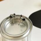 Melting Heart Alloy Dangle Earring 1 Pair - Silver & Black - One Size