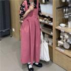Short-sleeve Floral Shirt / Midi Overall Dress