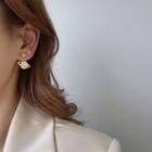 Non-matching Rhinestone Planet Earring 1 Pair - Silver Earring - One Size