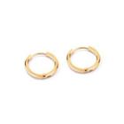 Simple Personality Plated Gold Geometric Round 316l Stainless Steel Stud Earrings 10mm Golden - One Size