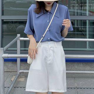 Short Sleeve Blouse / High Waist Shorts
