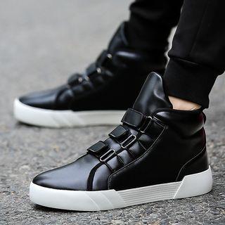 Plain Velcro High-top Sneakers