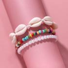 Set: Faux Pearl / Bead / Shell Bracelet Multicolor - One Size