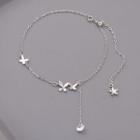 Butterfly Sterling Silver Anklet Silver - One Size
