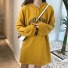 Hooded Lettering Long-sleeve T-shirt Dress