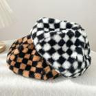 Checkered Fluffy Beret