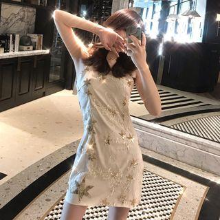 Star Sequined Spaghetti Strap Dress