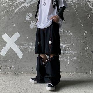 Detachable Zip Straight Leg Pants