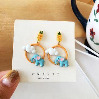 Pineapple Elephant Alloy Dangle Earring
