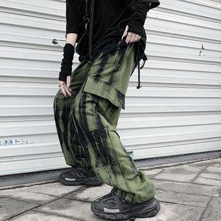 Tie-dye Cargo Wide-leg Pants