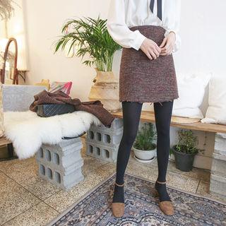 Wool Blend Tweed Miniskirt